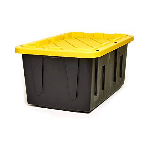 HOMZ 27 Gallon Durabilt Storage Bins, Pack of 2 Heavy Duty Plastic Containers, Secure Snap Lids, 6 Hasp Areas for Tie-Down Straps or Locks, Stackable, Nestable, Organizing Totes | The Storepaperoomates Retail Market - Fast Affordable Shopping