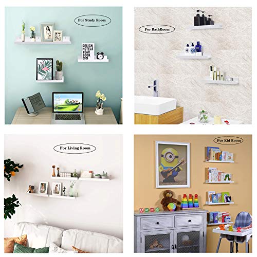 16 Inch Picture Display Floating Shelves,Wall Mounted Ledge Shelf 4 Pack ,Photo Ledge Storage Floating Shelf for Kids Room ,Entryway,Nursery,Living Room,Kitchen Room | The Storepaperoomates Retail Market - Fast Affordable Shopping