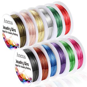 Anezus 12 Rolls Jewelry Wire Craft Wire Tarnish Resistant Beading Wire for Jewelry Making Supplies