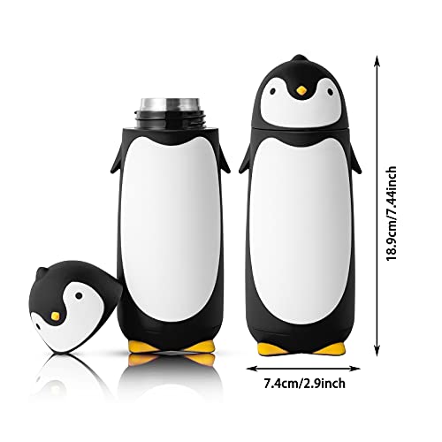 TOMLFF Penguin Stainless Steel Vacuum Thermos Travel Mug Tea Water Bottle Coffee Flask (Black) | The Storepaperoomates Retail Market - Fast Affordable Shopping
