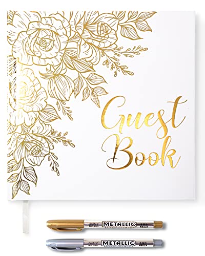 LEMON SHERBET® Wedding Guest Book with Metallic Marker Set – Guest Book Wedding Reception – Baby Shower Guest Book – Polaroid Guest Book for Wedding – Wedding Guestbook – Wedding Sign in Book | The Storepaperoomates Retail Market - Fast Affordable Shopping