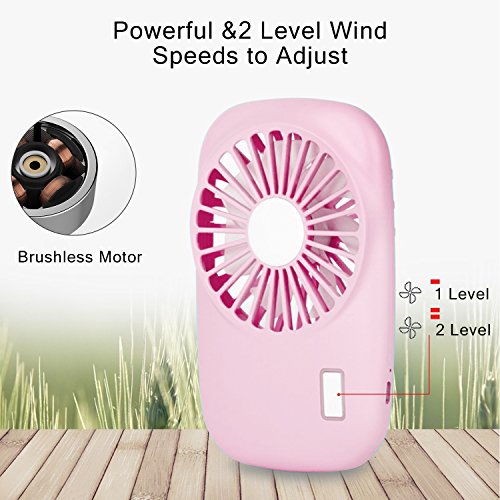 Unee1 Portable Mini Fan Handheld Necklace Personal Fan Battery Operated Rechargeable for Outdoor Travel Home Office (Pink) | The Storepaperoomates Retail Market - Fast Affordable Shopping