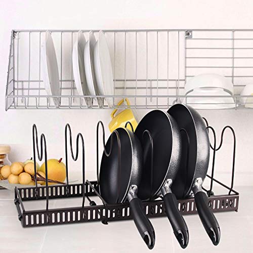 Pots and Pans Organizer for Cabinet, MDHAND Pot Rack with 2 DIY Methods, Adjustable Pan Organizer Rack for Cabinet, Pot Organizer for Kitchen Organization & Storage, Pot Lid Organizer | The Storepaperoomates Retail Market - Fast Affordable Shopping