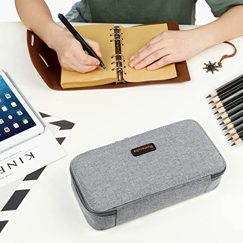 Homecube Pencil Case Big Capacity Pen Marker Holder Pouch Box Makeup Bag Oxford Cloth Large Storage Stationery Organizer with Zipper for School Office – Gray | The Storepaperoomates Retail Market - Fast Affordable Shopping