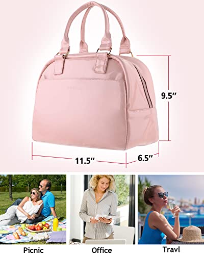yookee home Shiny Insulated Lunch Bags for Women Waterproof Adult Lunch Box for Women Pink Large Capacity Lunch Cooler Bag Cute Purse Lunchbag for Ladies for Work Outdoor Travel | The Storepaperoomates Retail Market - Fast Affordable Shopping