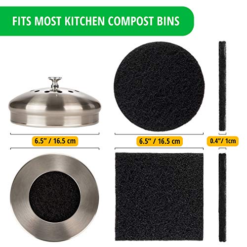 Epohpeek Compost Bin Filters Charcoal – Filter Replacement for Kitchen Pail Composter, 12 Pack Extra Thick (1cm) Fits Gallon Bucket Countertop Bins – Activated Carbon, 6 Round 6 Square, Both 6.5” | The Storepaperoomates Retail Market - Fast Affordable Shopping