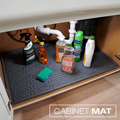 Xtreme Mats – Waterproof Under Sink Mat for Kitchen, Pick Your Size – 31″ 1/4 x 22″ 1/4 – Kitchen Cabinet Shelf Protector, Flexible Under Kitchen Sink Drip Tray Liner – CM-33-GREY | The Storepaperoomates Retail Market - Fast Affordable Shopping