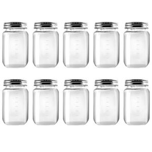 novelinks 16 Ounce Clear Plastic Jars Containers With Screw On Lids – Refillable Round Empty Plastic Slime Storage Containers for Kitchen & Household Storage – BPA Free (10 Pack)