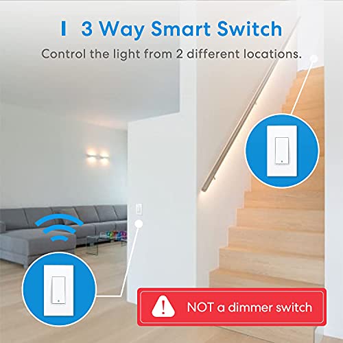 3 Way Smart Light Switch (Neutral Wire Required), Meross 2.4G WiFi Light Switch Supports Alexa, Google Assistant and SmartThings, Voice Control and Schedule (2 Pack) | The Storepaperoomates Retail Market - Fast Affordable Shopping