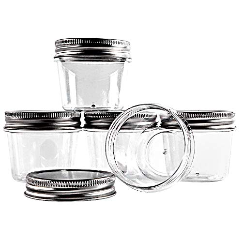 novelinks 4 Ounce Clear Plastic Jars Containers With Screw On Lids – Refillable Round Empty Plastic Slime Storage Containers for Kitchen & Household Storage – BPA Free (20 Pack) | The Storepaperoomates Retail Market - Fast Affordable Shopping