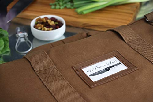 Waxed Canvas Chef Knife Bag Holds 19 Knives PLUS Knife Steel Meat Cleaver and Large Storage Compartments! Our Most Durable Professional Line Knife Carrier Includes Custom Padlock! (Bag Only) (Khaki) | The Storepaperoomates Retail Market - Fast Affordable Shopping