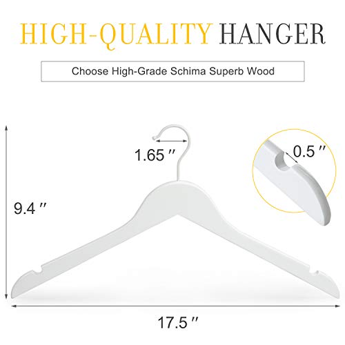 TOPIA HANGER White Wood Bridal Dress Hangers, Premium Wooden Shirt Hangers 10 Pack, 360° White Hook- Smooth Finish- Extra Smoothly Cut Notches (White *10)-CT06W | The Storepaperoomates Retail Market - Fast Affordable Shopping