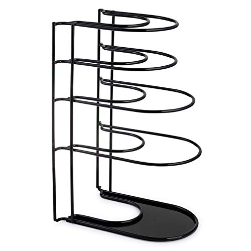 Heavy Duty Pan Organizer, Extra Large 5 Tier Rack – Holds Cast Iron Skillets, Dutch Oven, Griddles – Durable Steel Construction – Space Saving Kitchen Storage – No Assembly Required – Black 15.4-inch | The Storepaperoomates Retail Market - Fast Affordable Shopping