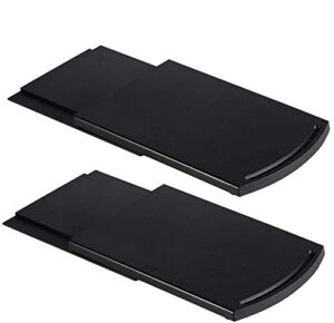 2 PCS Coffee Maker Trays, Kitchen Caddy Sliding Coffee Tray Mat, 12” Under Cabinet Appliance Coffee Maker Toaster Countertop Storage Moving Slider with Smooth Rolling Wheels