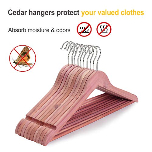 TOPIA HANGER American Red Cedar Wood Coat Hangers, Wooden Suit Hangers, 10 Pack-Natural, Smooth Cut Notches- 360°Flexible Hook- Solid Non-Slip Bar – CT07C | The Storepaperoomates Retail Market - Fast Affordable Shopping