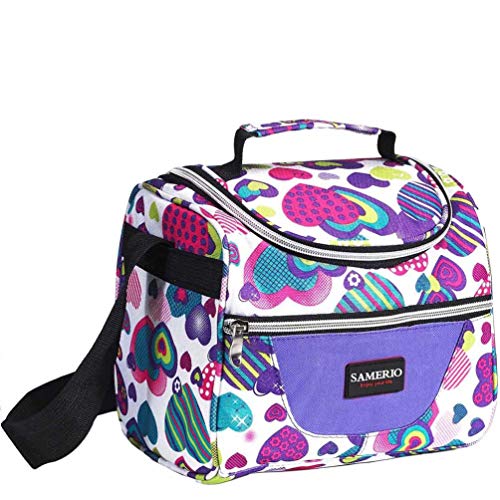 Kids Lunch Bag insulated Lunch Box Lunch Organizer Cooler Bento Bags for School Work/Girls Boys Children Student Women with Adjustable Strap and Zip Closure Travel Lunch Tote, Front Pocket (purple) | The Storepaperoomates Retail Market - Fast Affordable Shopping