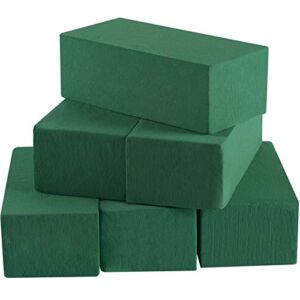 Toopify 6 Pcs Floral Foam, Wet and Dry Floral Foam Blocks Flower Arrangement Kit for Fresh or Silk Artificial Flowers (Green, 9″ L x 3.1″ W x 4.3″ H)