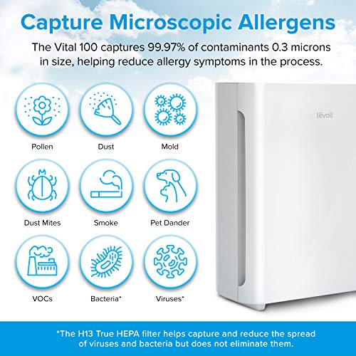 LEVOIT Air Purifier for Home with H13 True HEPA Filter Cleaner Vital 100, 1-Pack, White & Air Purifier for Home Allergies in Bedroom, H13 True HEPA Air Purifiers Filter, Core 300, White | The Storepaperoomates Retail Market - Fast Affordable Shopping
