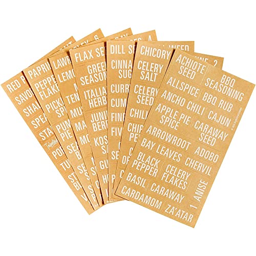 Talented Kitchen 134 Kitchen Spice Jar Labels, Preprinted Bold All Caps White Letters on Clear Seasoning Stickers + Numbers for Organization and Storage Racks (Water Resistant) | The Storepaperoomates Retail Market - Fast Affordable Shopping