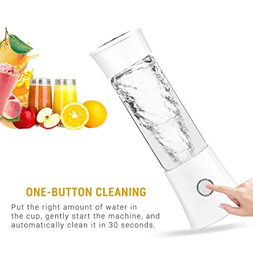 Portable Blender, Smoothie Blender with 16oz Travel Glass Cup and Lid 4000mAh Battery 7.4V Strong Power Personal Size Blender USB Rechargeable Mini Juicer Cup Travel Blender for Shakes and Smoothies with Stainless Steel 6 Blades BPA Free(White) | The Storepaperoomates Retail Market - Fast Affordable Shopping