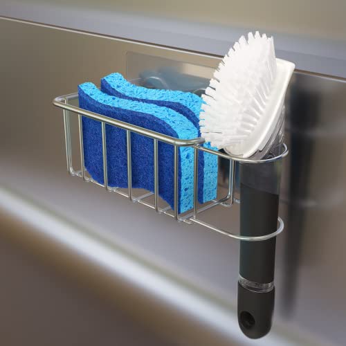 The Crown Choice Kitchen Sponge and Brush Holder – Sink Caddy – Sponge Holder Stainless Steel, Adhesive, Rust Proof and Water Proof – Kitchen Holder Sponges, Scrubbers, Soap | The Storepaperoomates Retail Market - Fast Affordable Shopping