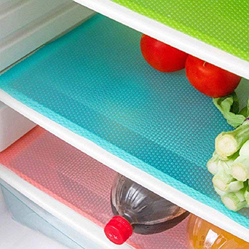 Aiosscd 7 PCS Shelf Mats Antifouling Refrigerator Liners Washable Refrigerator Pads Fridge Mats Drawer Placemats Home Kitchen Gadgets Accessories Organization for Top Freezer(2green+2pink+3blue) | The Storepaperoomates Retail Market - Fast Affordable Shopping