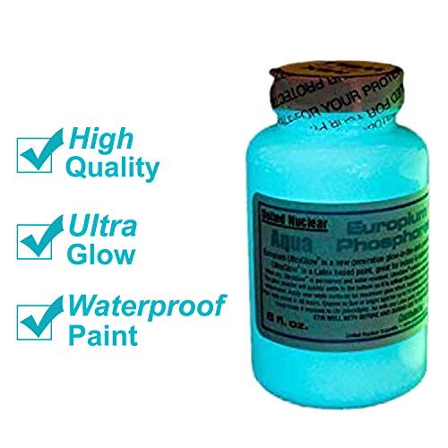 United Nuclear Europium Ultra Glow in The Dark Phosphorescent Paint | Super Bright Non-Toxic UV Black Light Paint (4 Ounce, Aqua) | The Storepaperoomates Retail Market - Fast Affordable Shopping