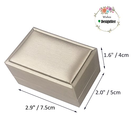 DesignSter Gold Bearer Ring Box – Premium PU Leather Double Rings Box for Wedding Engagement Gift Box | The Storepaperoomates Retail Market - Fast Affordable Shopping