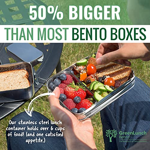 3-in-1 Stainless Steel Bento Box For Kids & Adults with Snack Pod – Holds 6 Cups of Food, 100% Crack-Resistant, Secure Locks, Eco-friendly Metal Lunch Container | The Storepaperoomates Retail Market - Fast Affordable Shopping