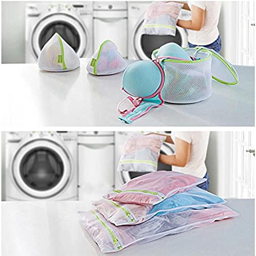 Pagetoc Mesh Laundry Bag Set of 6, White Delicate Durable Polyester Wash Bags with Zipper for Laundry Blouse Hosiery Stocking Underwear Bra and Lingerie | The Storepaperoomates Retail Market - Fast Affordable Shopping
