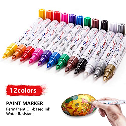 Overseas Paint Markers Pens, Painting Marker on Almost Anything Quick Dry and Permanent, Oil-Based Paint-Marker Pen Set for Rocks, Wood, Fabric, Plastic, Canvas, Glass, Mugs, DIY Craft | The Storepaperoomates Retail Market - Fast Affordable Shopping