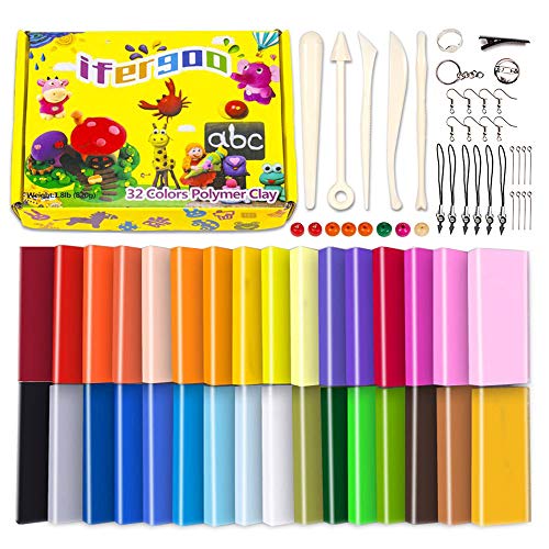ifergoo Polymer Clay Kit – 32 Colors Oven Bake Modeling Clay, Safe & Non-Toxic, Craft Gift for Kids. 0.7oz/Color | The Storepaperoomates Retail Market - Fast Affordable Shopping