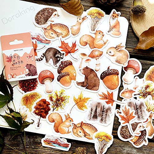 Small Scrapbooks Laptop Stickers, Doraking 46PCS Boxed Cute Autumn Style Stickers for Laptop, Scrapbooking, Suitcase (Autumn Forest, 46PCS/Box) | The Storepaperoomates Retail Market - Fast Affordable Shopping