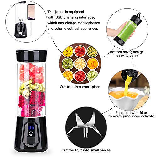 Portable Blender YouJiaBest 1.7 Cup with Easy Clean Glass Stainless Steel 6-Blade and Detachable Cup.USB Rechargeable Small Blender for Shakes and Smoothies | The Storepaperoomates Retail Market - Fast Affordable Shopping