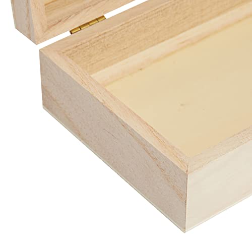 6 Pack Unfinished Wooden Gift Boxes with Hinged Lids for Jewelry, Wood Box for DIY Crafts (6 x 4 x 2 In) | The Storepaperoomates Retail Market - Fast Affordable Shopping