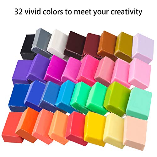 Super Valuable 32 Colors Small Block Polymer Clay Set Oven Bake Clay, Tomorotec Non-Toxic Molding DIY Clay Oven Baking Clay for Kids, Artists (Softer) | The Storepaperoomates Retail Market - Fast Affordable Shopping