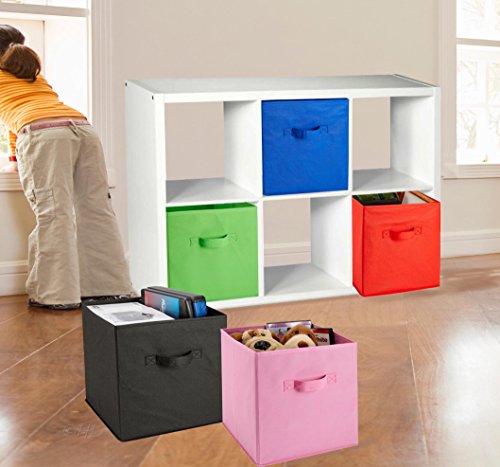 Foldable Cube Storage Bins – 6 Pack – These Decorative Fabric Storage Cubes are Collapsible and Great Organizer for Shelf, Closet or Underbed. Convenient for Clothes or Kids Toy Storage (Blue) | The Storepaperoomates Retail Market - Fast Affordable Shopping
