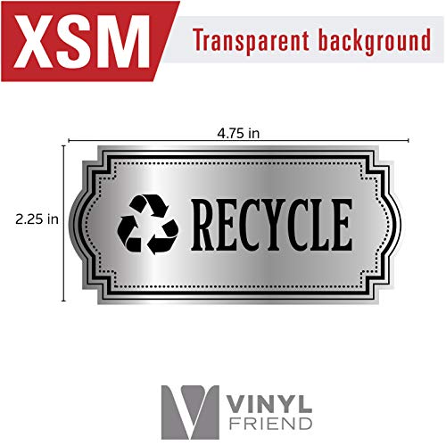 Recycle and Trash Logo Symbol — Elegant Golden Look for Trash Cans, Containers, and Walls – Laminated Vinyl Decal (XSmall, Silver – Elegant 2) | The Storepaperoomates Retail Market - Fast Affordable Shopping