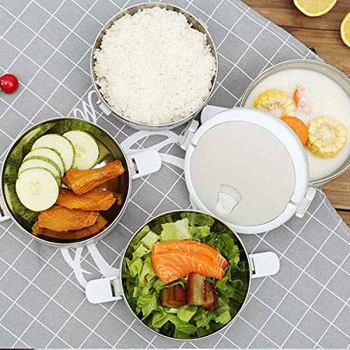 Mr.Dakai Bento Box Adult Lunch Box with Insulated Bag Spoon Fork, 3-Tier Thermal Bento Stackable Lunch Box Food Container for Work School Camping – Leak-proof Snack Boxes (Rainbow Round) | The Storepaperoomates Retail Market - Fast Affordable Shopping