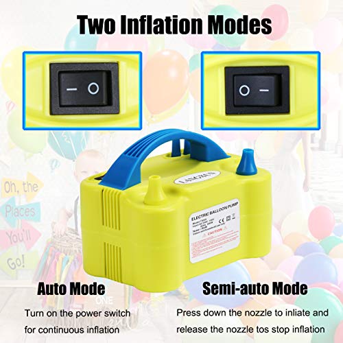 LANGXUN Portable High Power Electric Balloon Pump, Two Nozzle 110V 600W Air Blower Electric Ballon Inflator Pump for Party Latex Balloon Decoration Supplies | The Storepaperoomates Retail Market - Fast Affordable Shopping