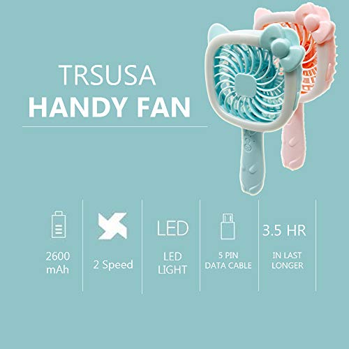 TRSUSA Rechargeable Portable Personal Handheld Fan – Mini Electric Trendy Cooling Breeze USB Charged Battery Operated Wind Speed Adjustable with LED Good for Kid to Carry Out Travel Outdoor – Purple | The Storepaperoomates Retail Market - Fast Affordable Shopping
