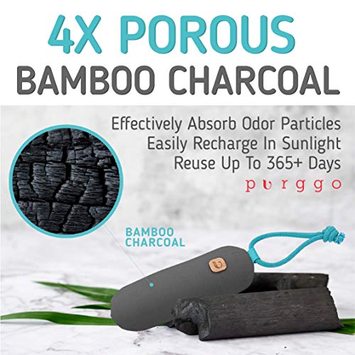 PURGGO Bamboo Charcoal Shoe Deodorizer Air Purifying Bag – Natural Odor Eliminator – Last 365+ Days – No Chemicals – Air Freshener for Shoes and Closet – Remove Odor Naturally – [2 Pack] [Gray] | The Storepaperoomates Retail Market - Fast Affordable Shopping