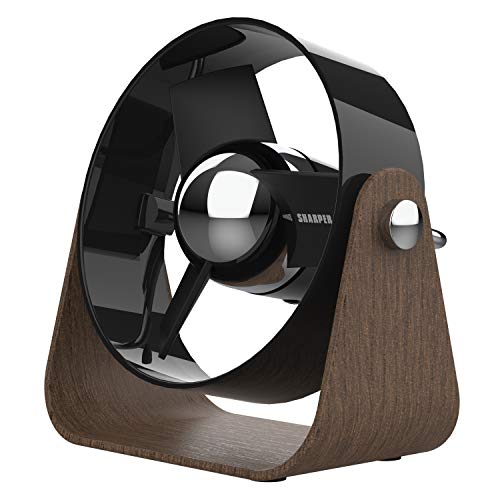 Sharper Image SBS2-SI Medium Personal Fan with Soft Blades, 3 Speeds, Touch Control, Quiet Operation, 6 ft. USB Cable, Black/Walnut | The Storepaperoomates Retail Market - Fast Affordable Shopping