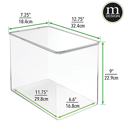 mDesign Tall Plastic Stackable Closet Storage Organizer Container Bin Box with Hinge Lid for Organizing Shoes, Sneakers, Booties, Pumps, Sandals, Wedges, Flats, Heels – Clear | The Storepaperoomates Retail Market - Fast Affordable Shopping