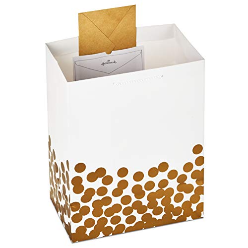 Hallmark 17″ Extra Large for Christmas, Hanukkah, Weddings, Valentine’s Day, Graduations Gift Bag with Tissue Paper, Jumbo, White with Gold Foil Polka Dots | The Storepaperoomates Retail Market - Fast Affordable Shopping