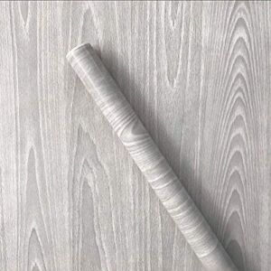 Teemall Light Gray Wood Grain Self Adhesive Sticker Wallpaper Furnitur Cabinets Wardrobe Shelf Liner 17.7 in X 98In