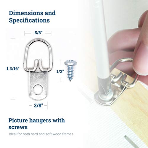 D Ring Picture Hangers with Screws – 100 Pack – Bulk D Rings – Pro Quality d-Rings – Picture Hang Solutions | The Storepaperoomates Retail Market - Fast Affordable Shopping