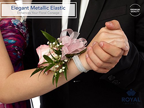 Silver/White Corsage Wrist Bands, Elastic Wristlets for Wedding Prom Flowers, Bulk Pack of 12, by Royal Imports | The Storepaperoomates Retail Market - Fast Affordable Shopping