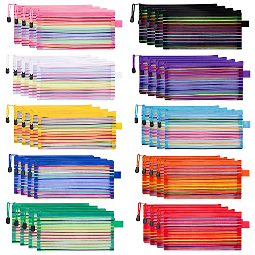 JARLINK 40 Pack 10 Colors Zipper Mesh Pouch, Pencil Storage Pouches Multipurpose Travel Bags for Office Supplies Cosmetics Travel Accessories Multicolor | The Storepaperoomates Retail Market - Fast Affordable Shopping