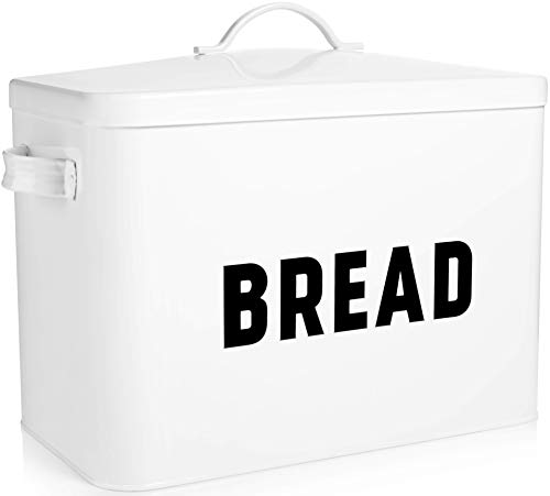 Bread Box for Kitchen Countertop – Extra Large Keeps 2+ Loaves Fresh – White Metal Bread Storage Container Bin for Modern Farmhouse Kitchen | The Storepaperoomates Retail Market - Fast Affordable Shopping